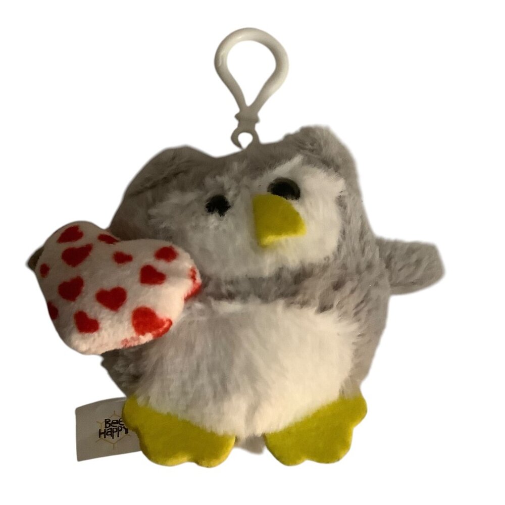 Valentine’s Day Bee Happy Plush Owl Keychain With Heart & Clip For Ages 3+‎ 4.5"